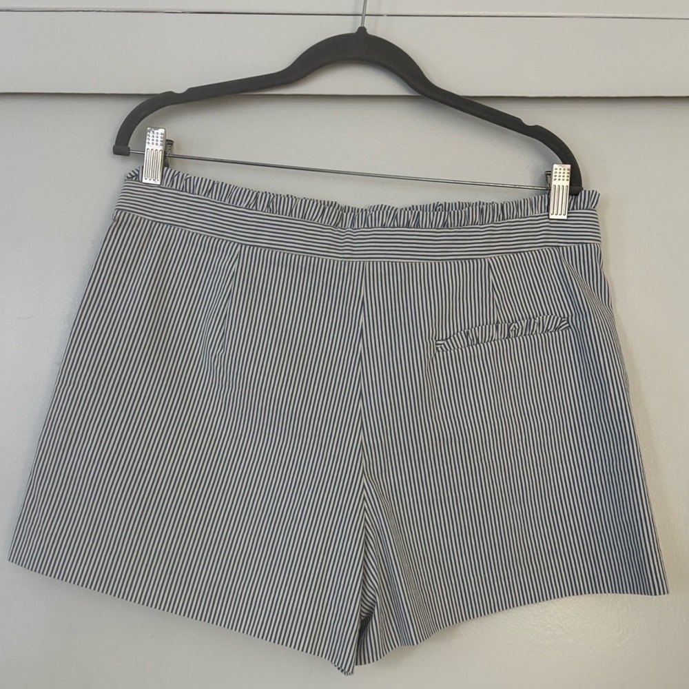 JCrew Pinstripe Ruffle Short - Picture 2 of 5